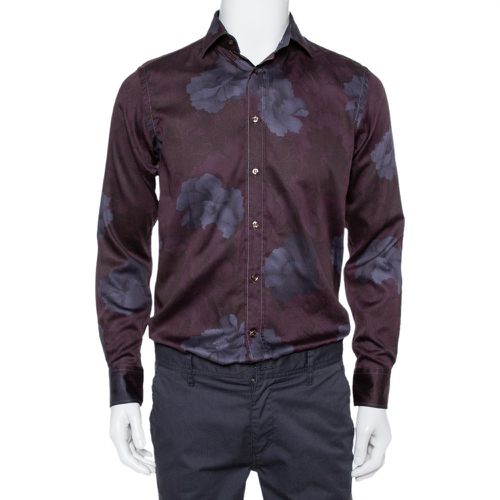 Etro Burgundy Printed Cotton Button Front Shirt M - Etro - Modalova