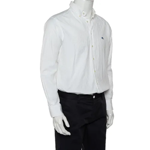 Paisley Pattern Cotton Button Front Shirt L - Etro - Modalova