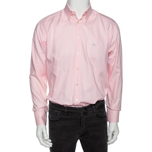 Etro Light Pink Cotton Button Down Shirt M - Etro - Modalova