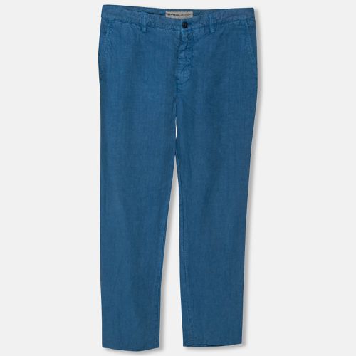 Etro Blue Linen Tapered Pants S - Etro - Modalova