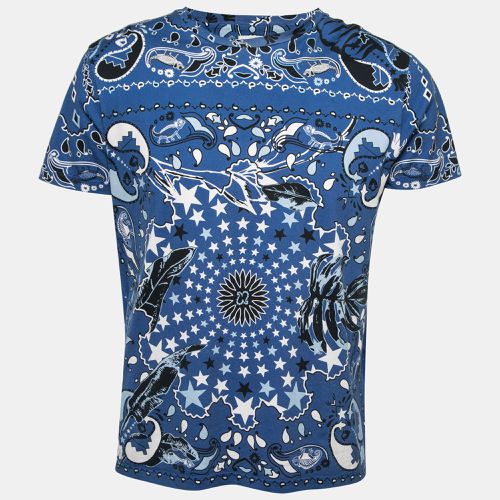 Etro Blue Printed Cotton Crewneck T-Shirt S - Etro - Modalova