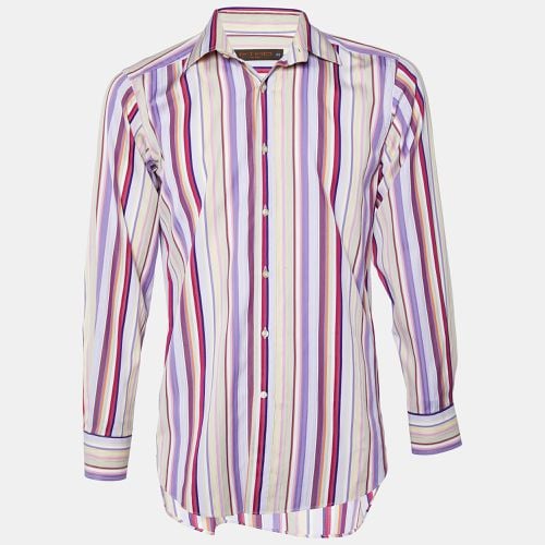 Etro Multicolor Printed Cotton Striped Button Front Shirt M - Etro - Modalova