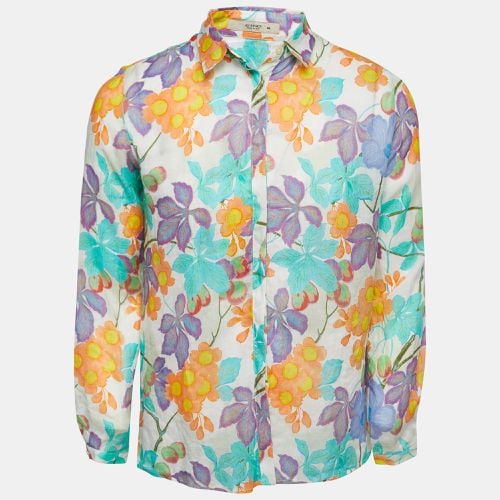 Etro Multicolor Printed Ramie Button Front Full Sleeve Shirt S - Etro - Modalova