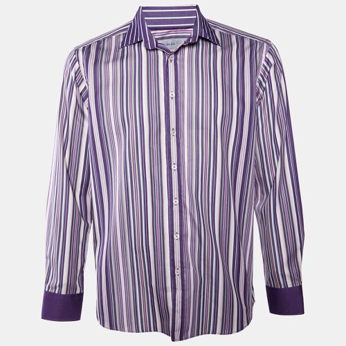 Etro Purple Striped Cotton Button Front Shirt L - Etro - Modalova