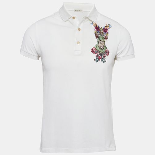 Etro White Embroidered Cotton Polo T-Shirt S - Etro - Modalova