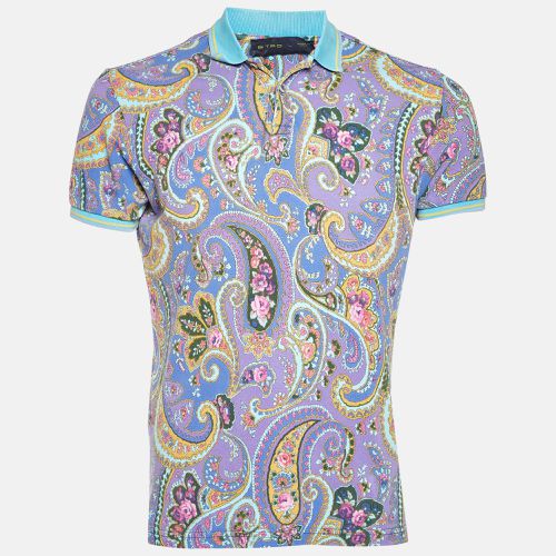 Etro Purple Paisley Print Cotton Polo T-Shirt L - Etro - Modalova