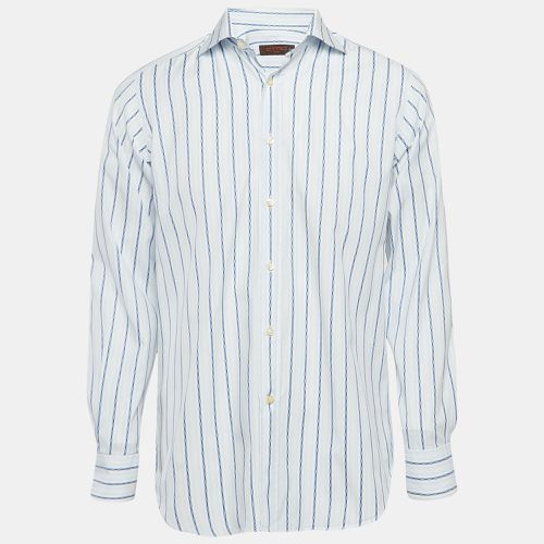 Etro Blue Pinstripe Cotton Long Sleeve Shirt M - Etro - Modalova