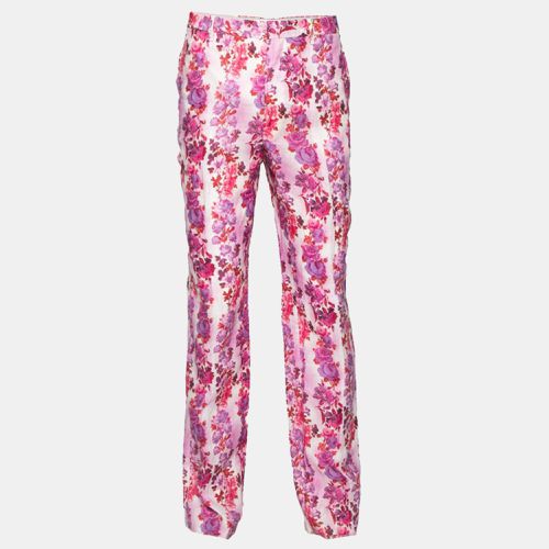 Etro Multicolor Floral Printed Linen Straight Fit Pants XXL - Etro - Modalova