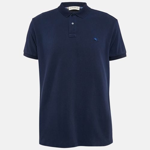 Etro Navy Blue Knit Polo T-Shirt XXL - Etro - Modalova