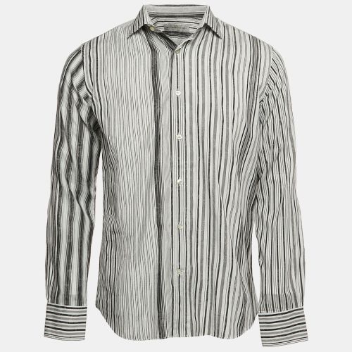 Etro White Stripe Cotton Button Front Shirt M - Etro - Modalova