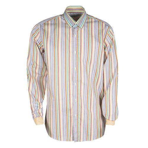 Etro Multicolor Striped Cotton Contrast Cuff Detail Long Sleeve Shirt L - Etro - Modalova