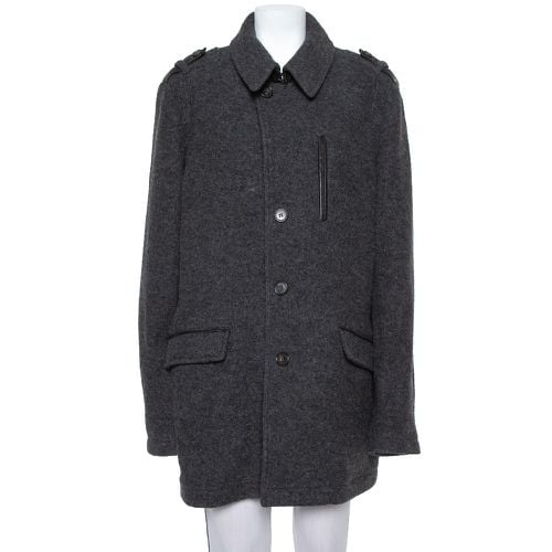 Etro Dark Grey Wool Mid-Length Coat XL - Etro - Modalova