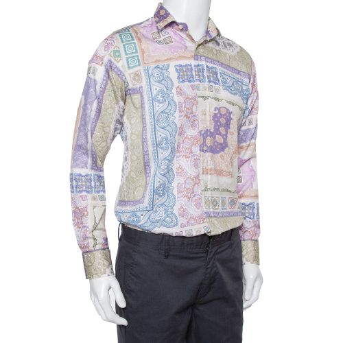 Paisley Printed Cotton Button Front Shirt L - Etro - Modalova