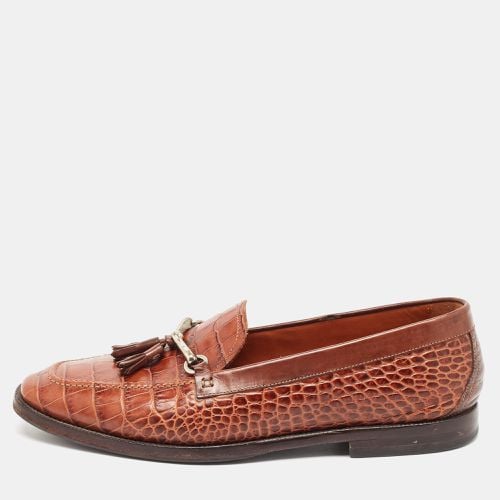 Embossed Crocodile Tassel Buckle Loafers Size 43 - Etro - Modalova