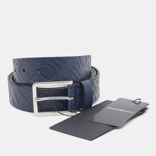 Logo Embossed Leather Tongue Buckle Belt 105CM - Emporio Armani - Modalova