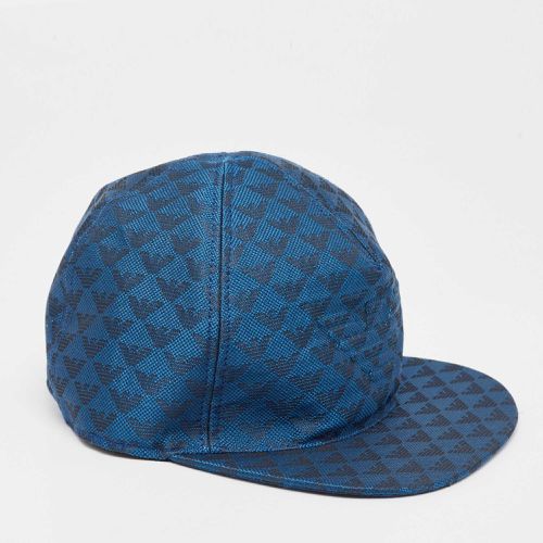 Emporio Armani Blue Monogram Pattern Canvas Baseball Cap S - Emporio Armani - Modalova