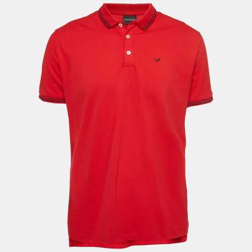 Emporio Armani Red Cotton Pique Polo T-Shirt 3XL - Emporio Armani - Modalova