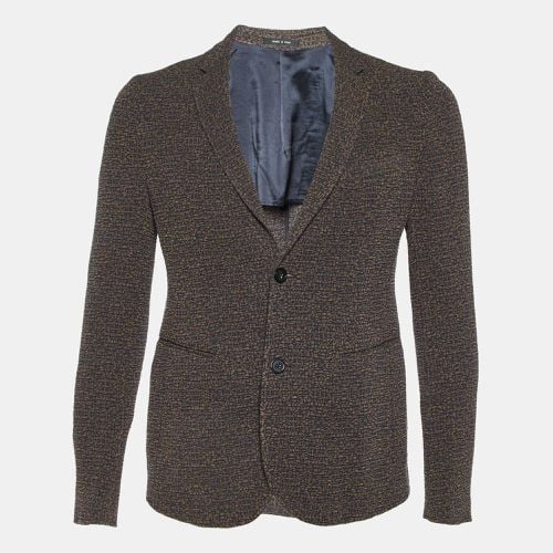 Emporio Armani Brown/Blue Patterned Crepe Single Breasted Jacket S - Emporio Armani - Modalova