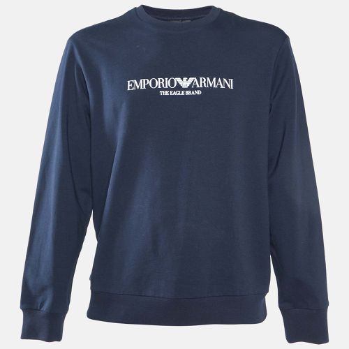 Emporio Armani Navy Blue Logo Print Cotton Sweatshirt L - Emporio Armani - Modalova