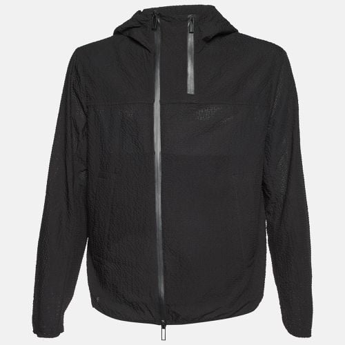 Emporio Armani Black Seer Sucker Zip Up Jacket XL - Emporio Armani - Modalova