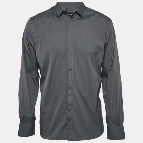 Emporio Armani Grey Stretch Cotton Long Sleeve Shirt XXXL - Emporio Armani - Modalova