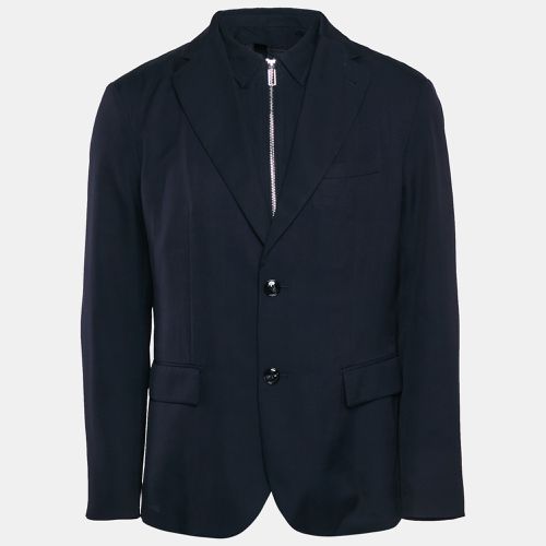 Emporio Armani Navy Blue Gabardine Blazer XL - Emporio Armani - Modalova