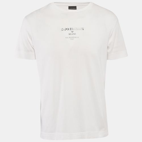 Emporio Armani White Logo Print Crew Neck T-Shirt L - Emporio Armani - Modalova