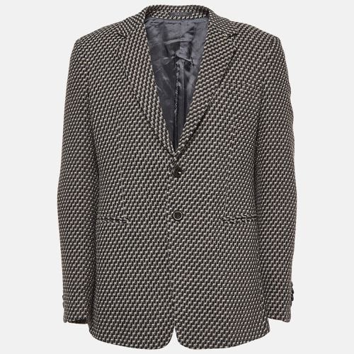 Emporio Armani Grey Patterned Boucle Blazer XL - Emporio Armani - Modalova