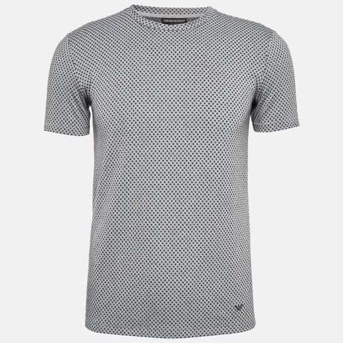 Emporio Armani Grey Patterned Knit Crew Neck T-Shirt S - Emporio Armani - Modalova