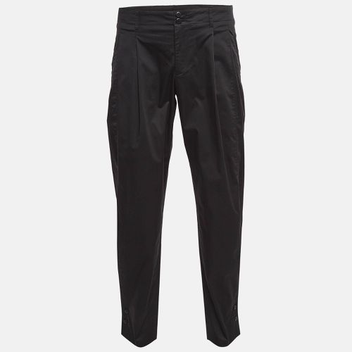 Emporio Armani Black Cotton Pleated Trousers L - Emporio Armani - Modalova