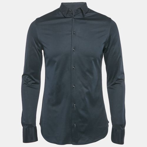 Emporio Armani Navy Blue Cotton Jersey Long Sleeve Shirt L - Emporio Armani - Modalova