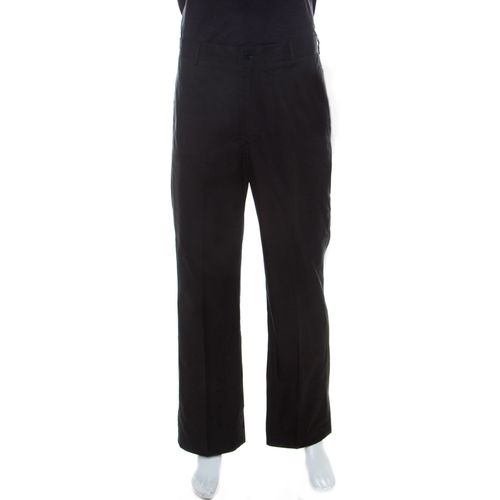 Emporio Armani Black Cotton Regular Fit Trousers XL - Emporio Armani - Modalova