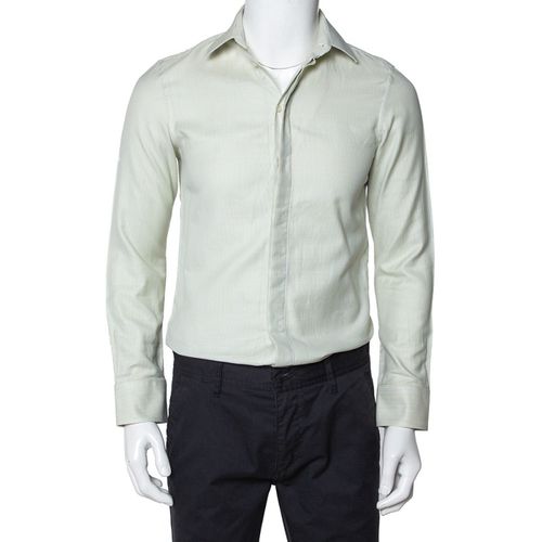 Emporio Armani Light Green Cotton Button Front Shirt S - Emporio Armani - Modalova