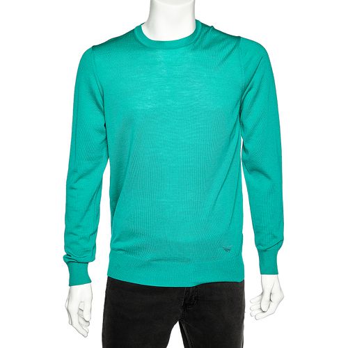 Emporio Armani Green Wool Crewneck Jumper XL - Emporio Armani - Modalova