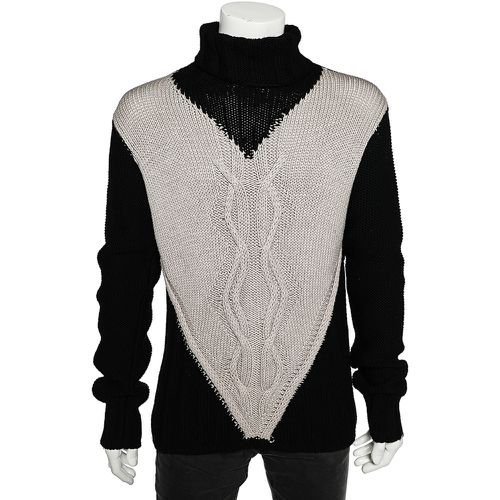 Emporio Armani Monochrome Cable Knit Turtleneck Sweater XXXL - Emporio Armani - Modalova