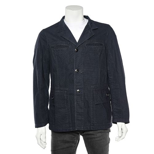 Emporio Armani Blue Striped Cotton Jacket L - Emporio Armani - Modalova