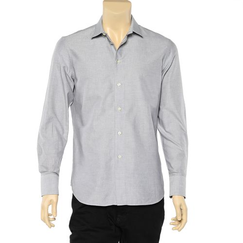 Emporio Armani Grey Cotton Button Front Shirt M - Emporio Armani - Modalova