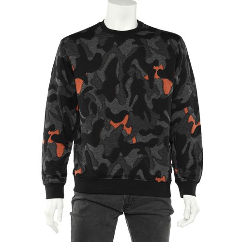 Emporio Armani Charcoal Grey Camouflage Intarsia Knit Crewneck Sweater XL - Emporio Armani - Modalova