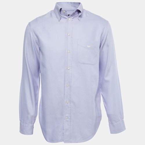 Emporio Armani Blue and Purple Striped Cotton Long Sleeve Shirt L - Emporio Armani - Modalova