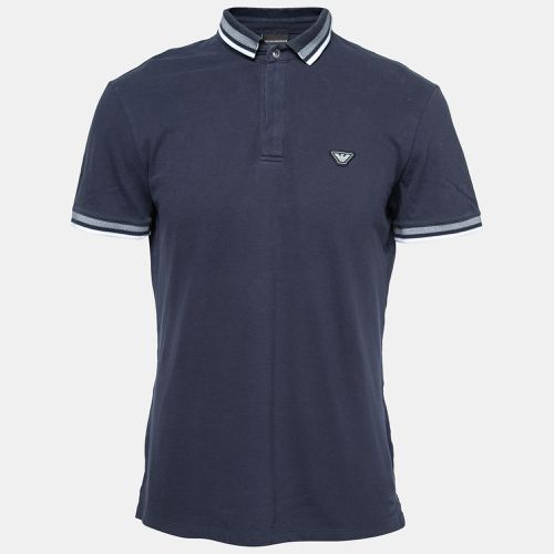 Emporio Armani Navy Blue Cotton Pique Polo T-Shirt XL - Emporio Armani - Modalova