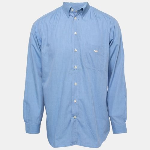 Emporio Armani Blue Cotton Full Sleeve Shirt M - Emporio Armani - Modalova