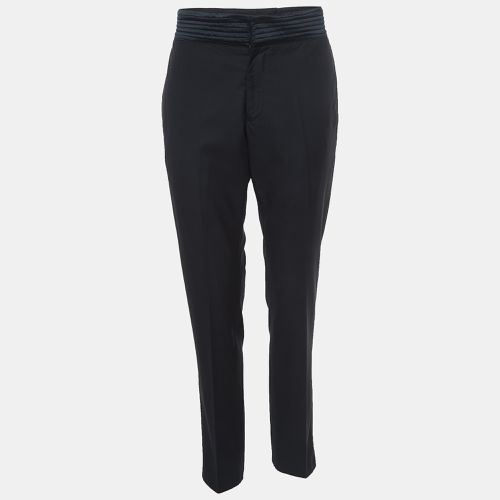 Emporio Armani Black Wool Regular Fit Trousers S - Emporio Armani - Modalova