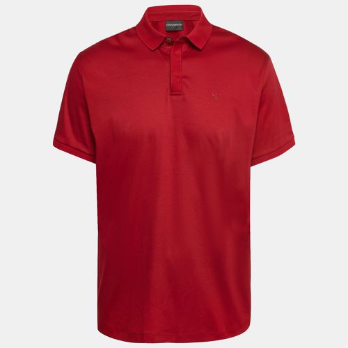 Emporio Armani Red Cotton Knit Polo T-Shirt XXL - Emporio Armani - Modalova