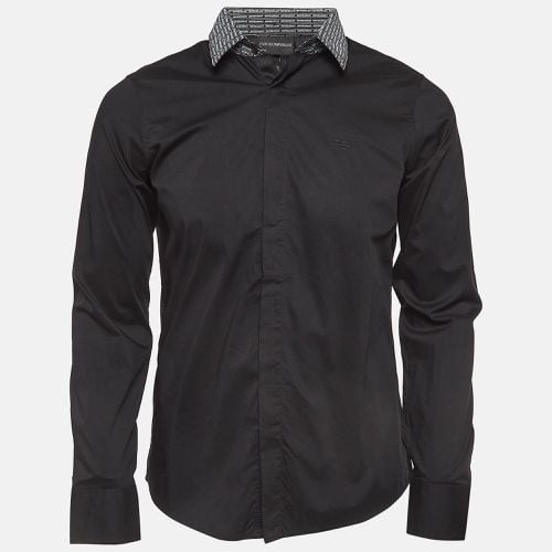 Emporio Armani Black Printed Detachable Collar Cotton Shirt M - Emporio Armani - Modalova