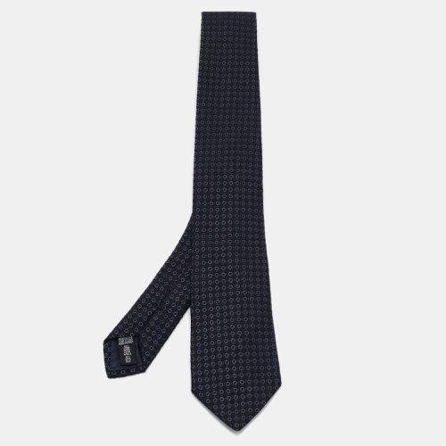 Emporio Armani Blue Patterned Wool Blend Tie - Emporio Armani - Modalova