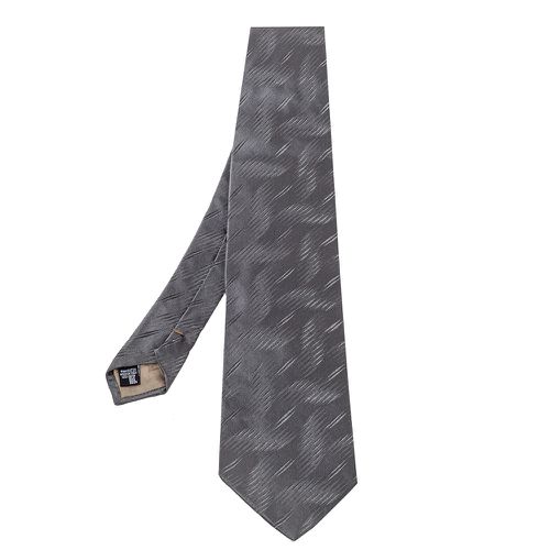 Emporio Armani Grey Textured Silk Traditional Tie - Emporio Armani - Modalova