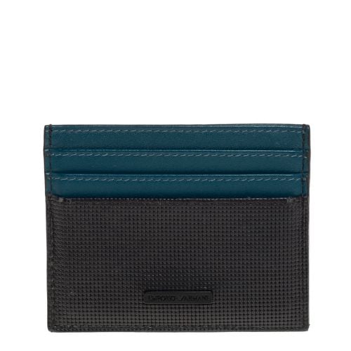 Emporio Armani Blue/Black Leather Card Holder - Emporio Armani - Modalova