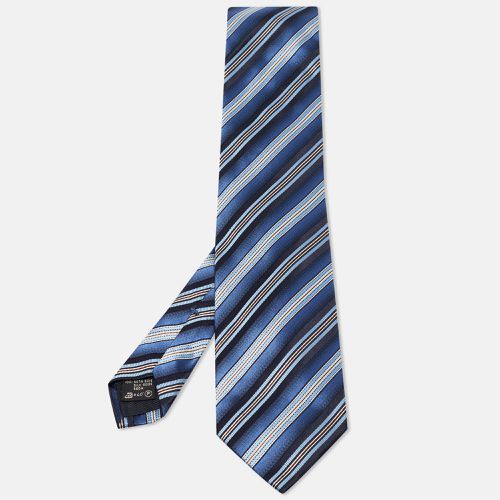 Ermenegildo Zegna Blue Striped Silk Tie - Ermenegildo Zegna - Modalova