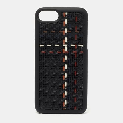 Ermenegildo Zegna Black Woven Leather iPhone 6 Cover - Ermenegildo Zegna - Modalova