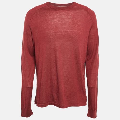 Ermenegildo Zegna Burgundy Wool Knit Crew Neck Sweater XL - Ermenegildo Zegna - Modalova